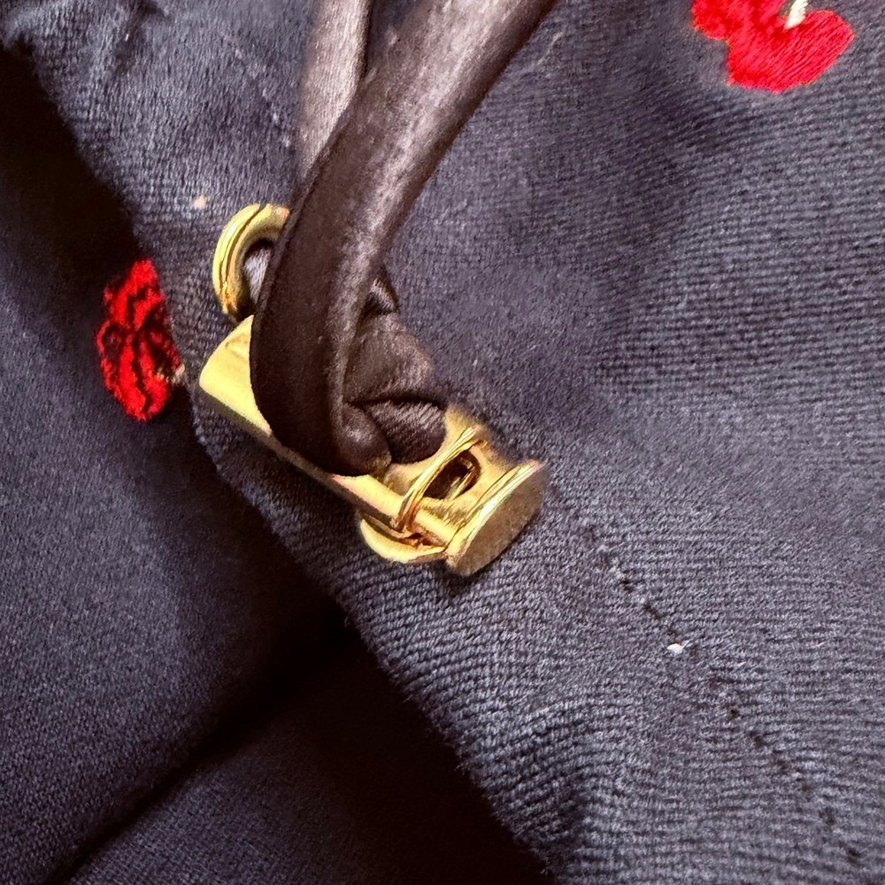 St John Sport Marie Gray Navy Blue Embroidered Cherry Zip Up Jacket Size M - Picture 9 of 10
